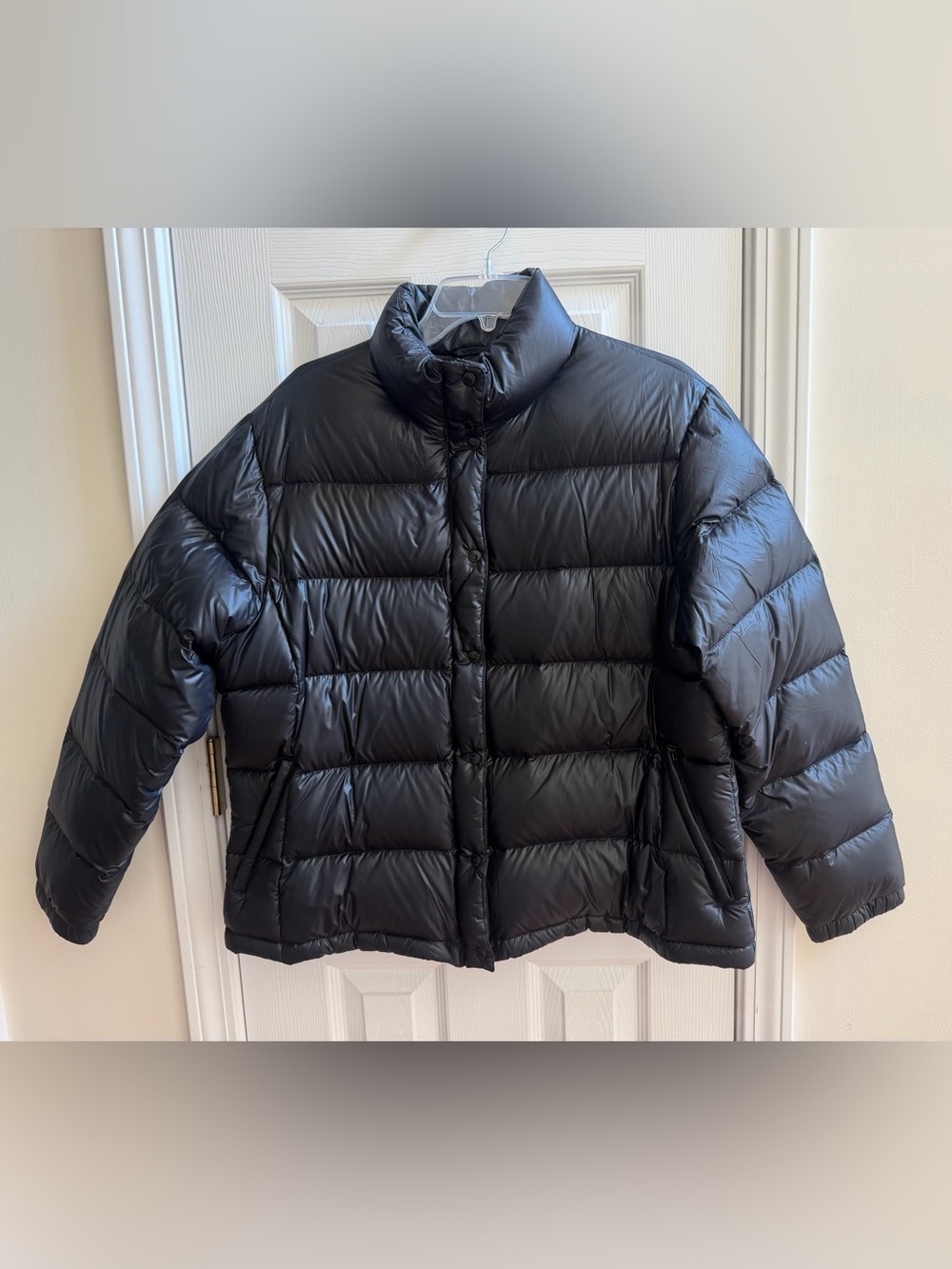 Pre-owned Women’s Lands' End Black Quilted Puffer Jacket
